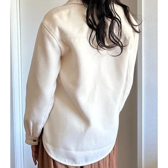 Abercrombie & Fitch Oversized Shacket Shirt Jacket Cream Size XL - Picture 2 of 12